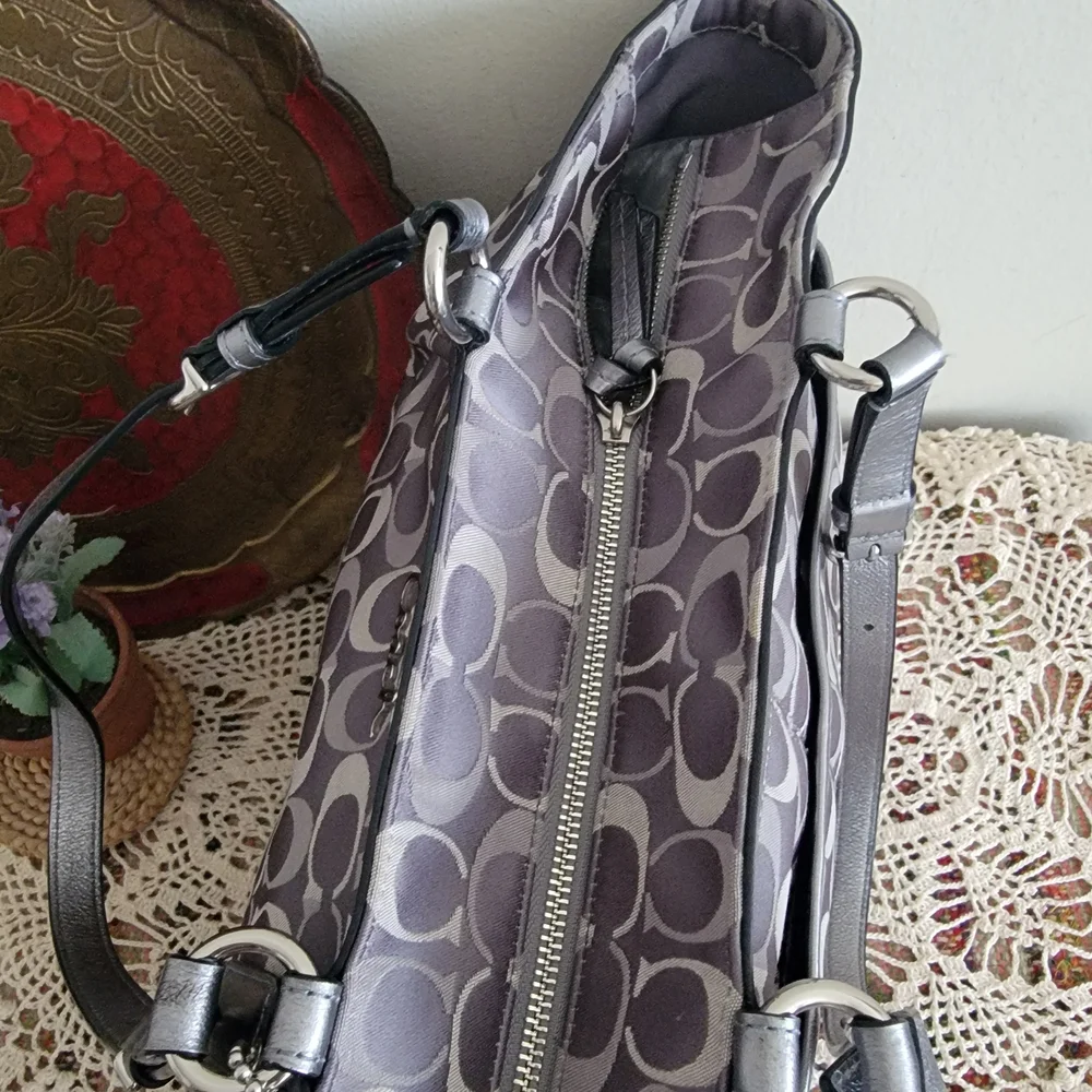 Coach Gray Signature Tote Bag